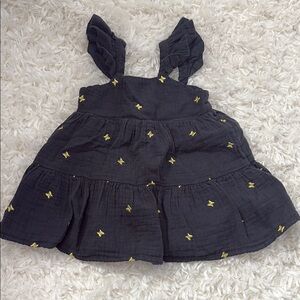 Baby GAP Kids Dress in Black with Yellow Butterflies